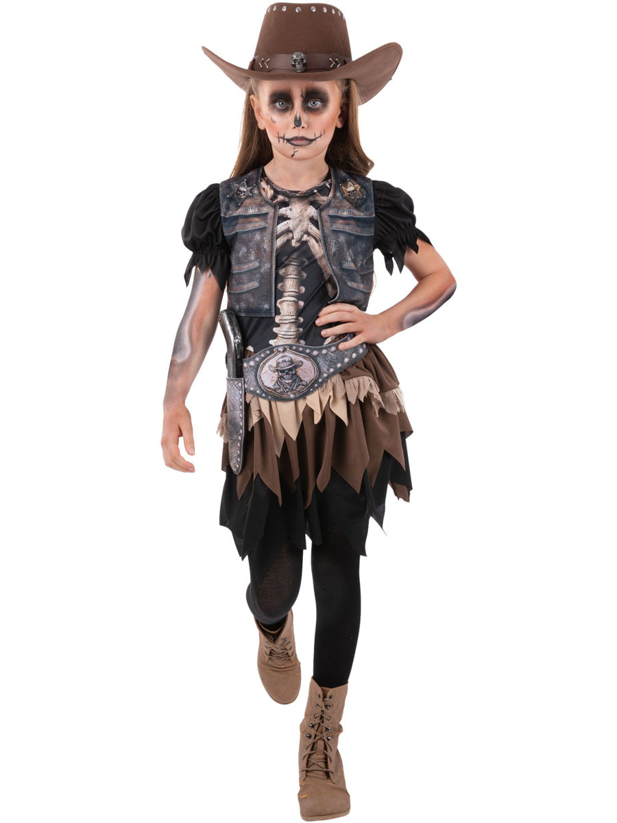 Skeleton Cowgirl Wild West Halloween Costume for Girls - Main Image