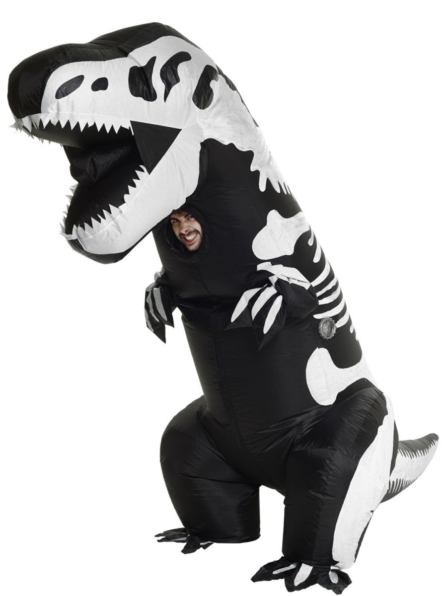 Inflatable Dinosaur Skeleton Mens Costume - Main Image