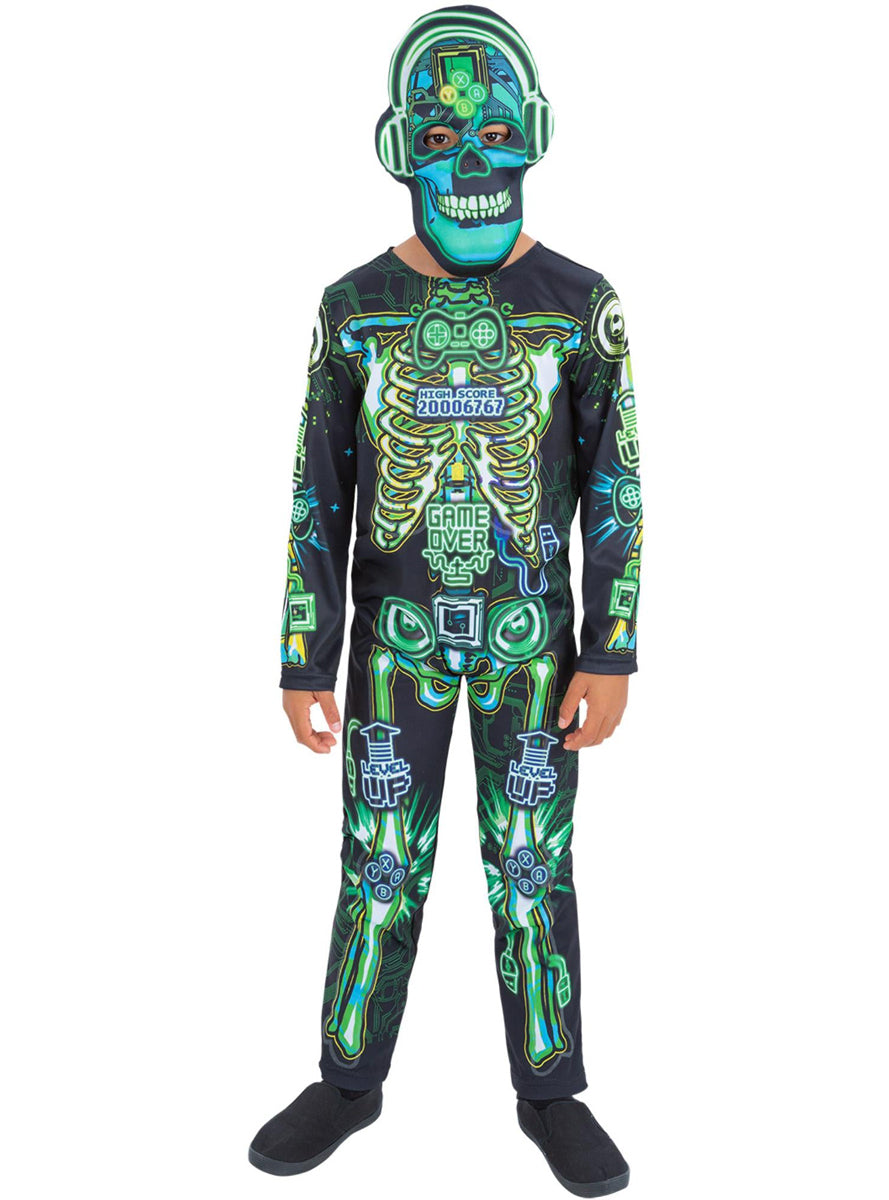 Halloween Boys Skeleton Gamer Costume - Main Image