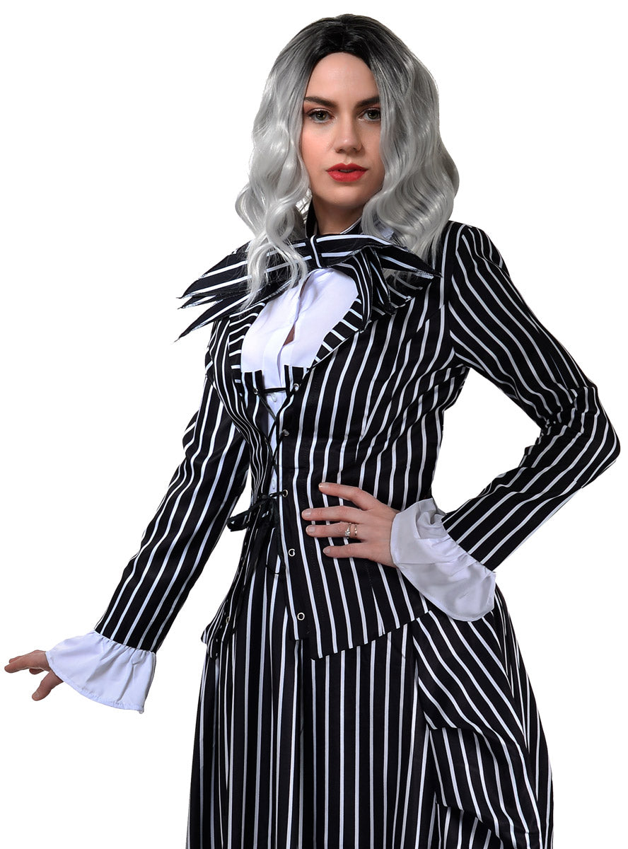 Close Image of Skeleton Jack Plus Size Womens Deluxe Christmas Costume