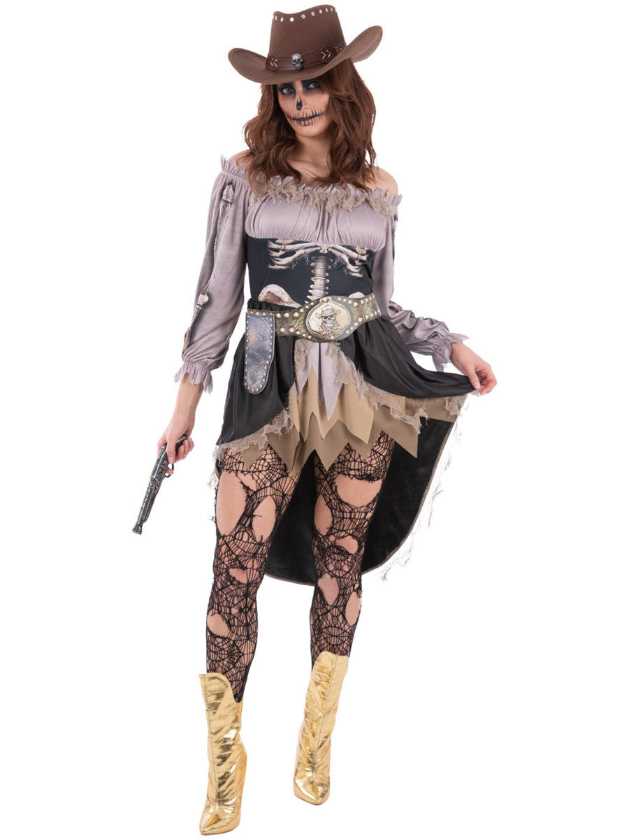 Outlaw Skeleton Brown Adults Cowboy Hat - alternative image