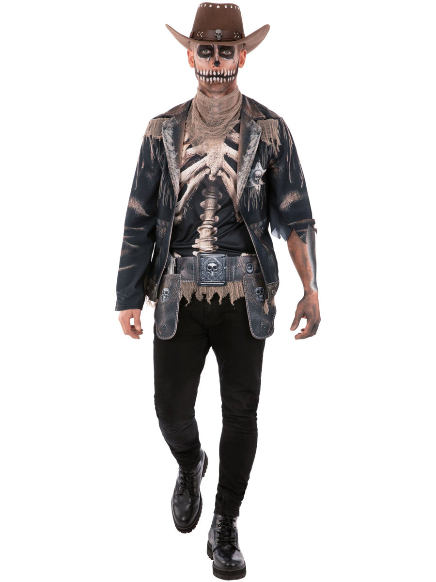 Skeleton Outlaw Cowboy Halloween Costume for Men - Alternate Image