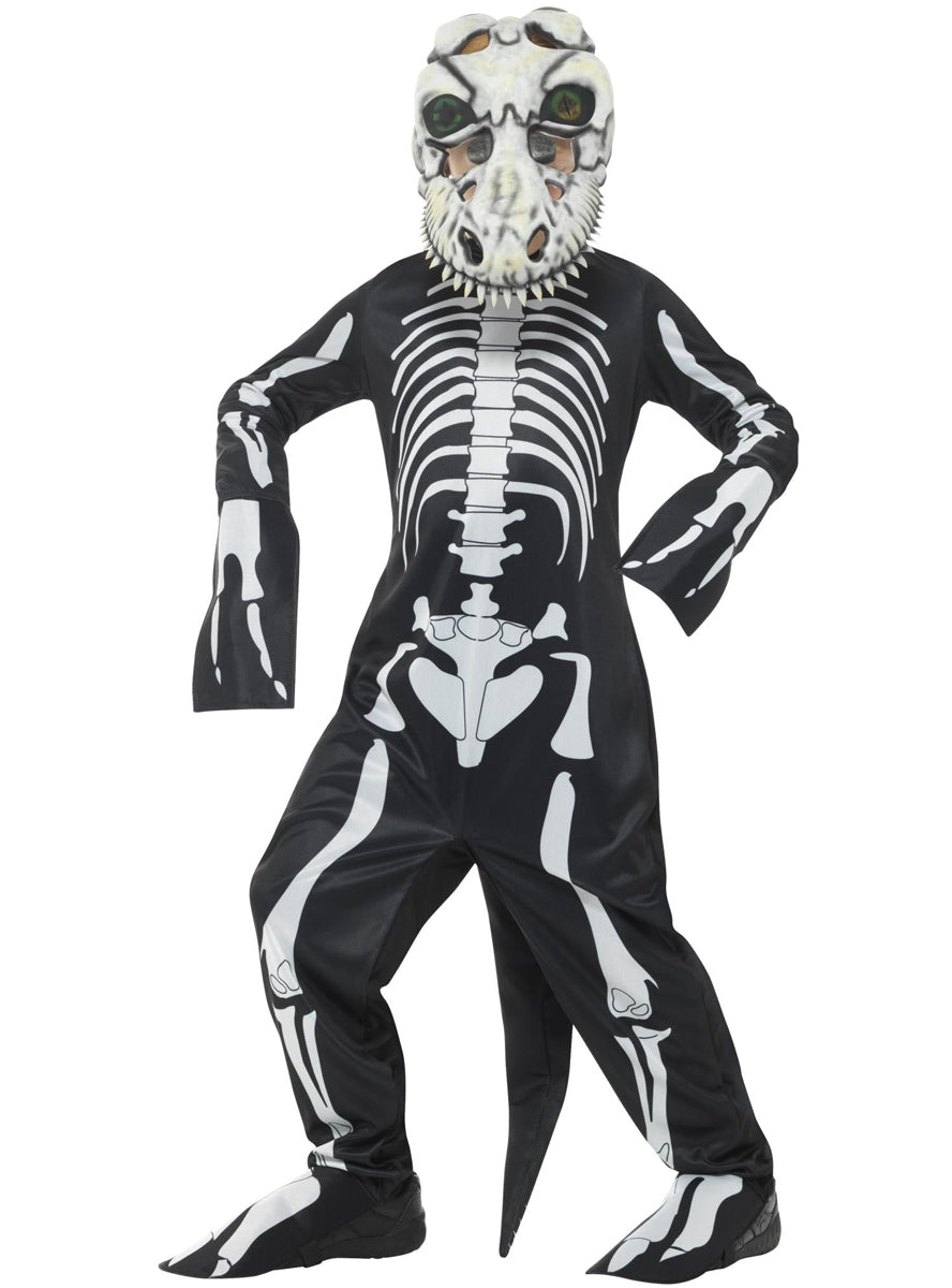 boys skeleton dinosaur halloween costume - alternative image