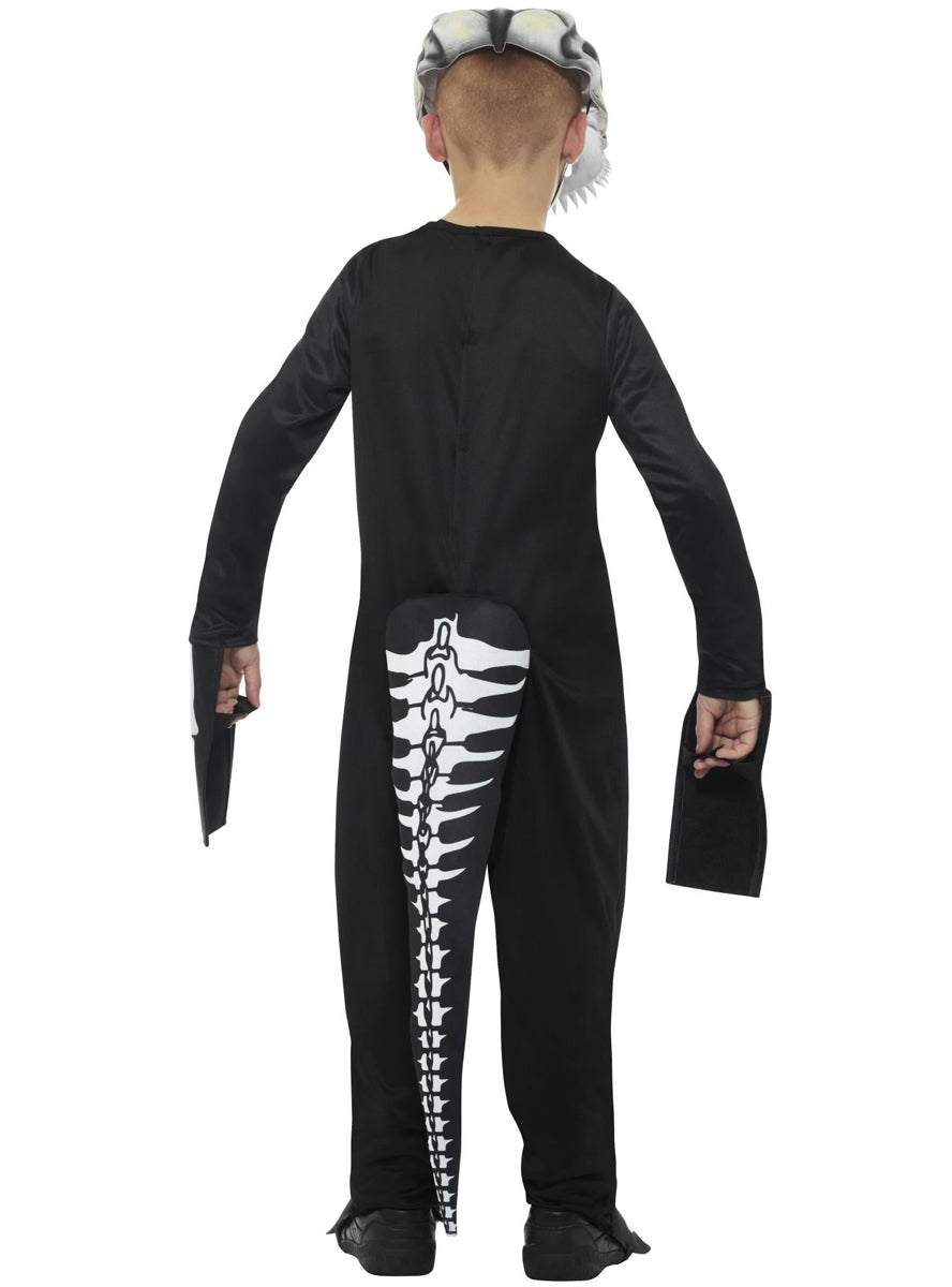 boys skeleton dinosaur halloween costume - back image
