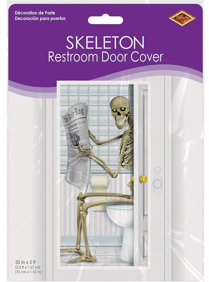 Halloween Skeleton on the Toilet Door Cover - Packaging Image