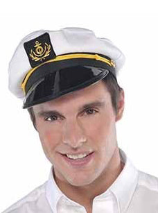 White Sailor Adult Captain Hat