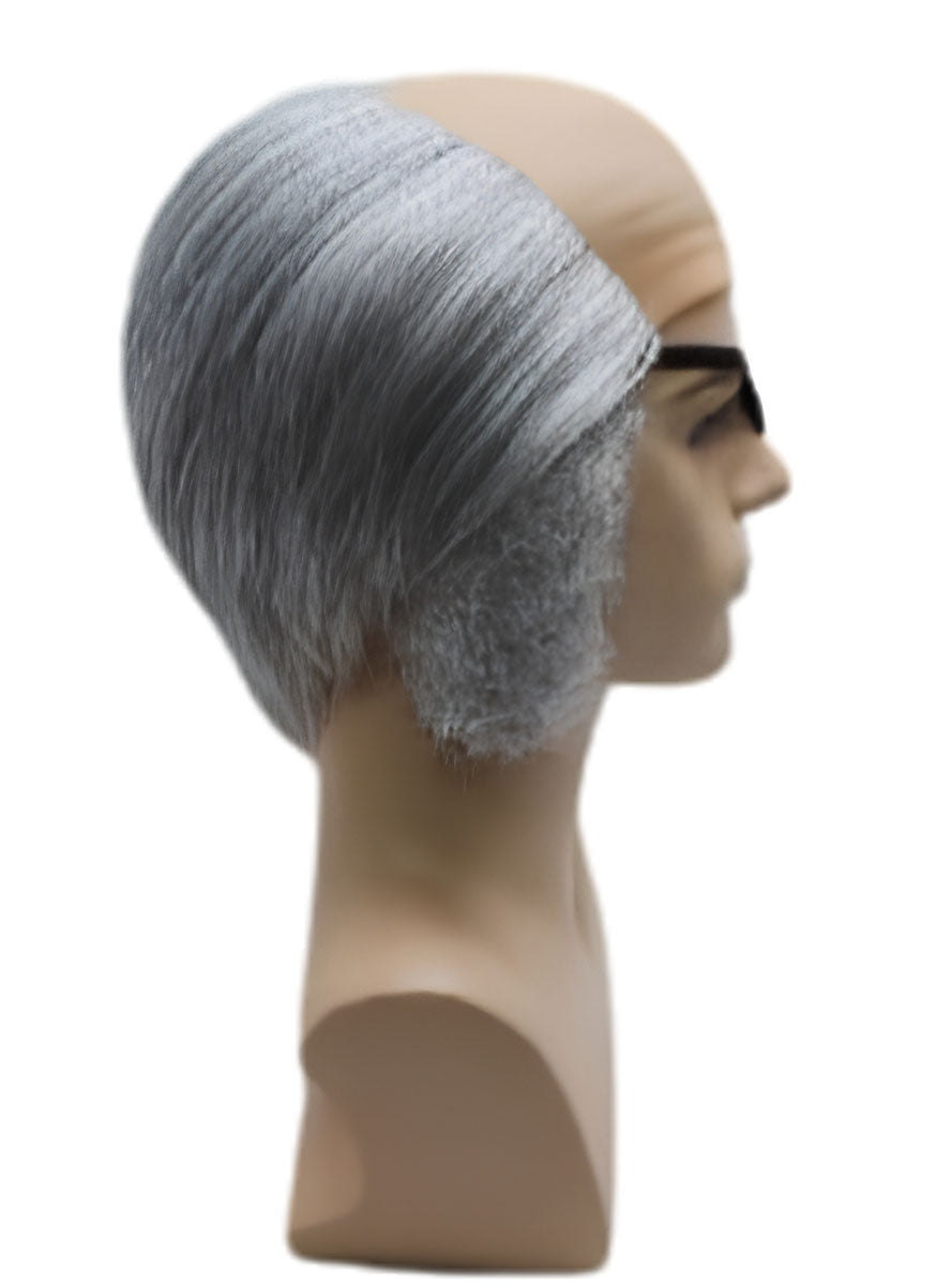 Mens Skipper Grey Balding Costume Wig And Eyepatch Set Side Image
