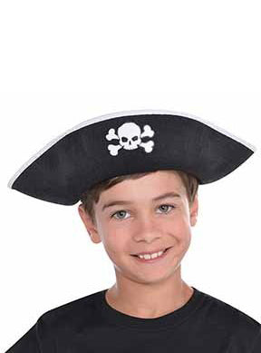 Kids Black and White Pirate Hat