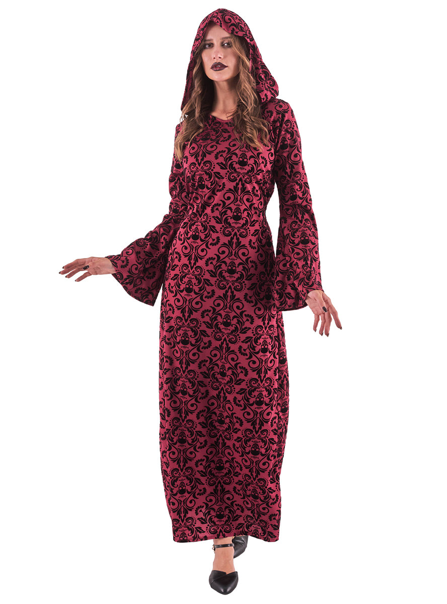 Main image of Gothic Vampiress Womens Red Hooded Halloween Dress