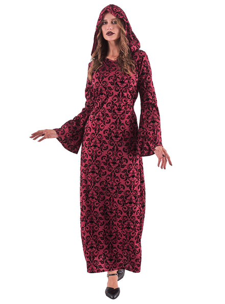 Main image of Gothic Vampiress Womens Red Hooded Halloween Dress