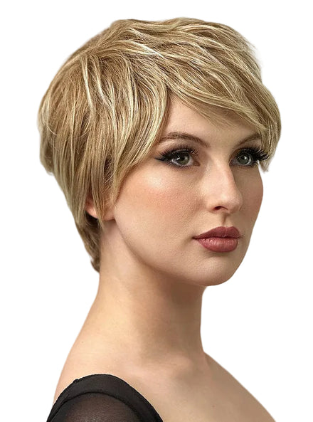 Skyle Womens Blonde Heat Resistant Pixie Cut Fashion Wig - Main Image