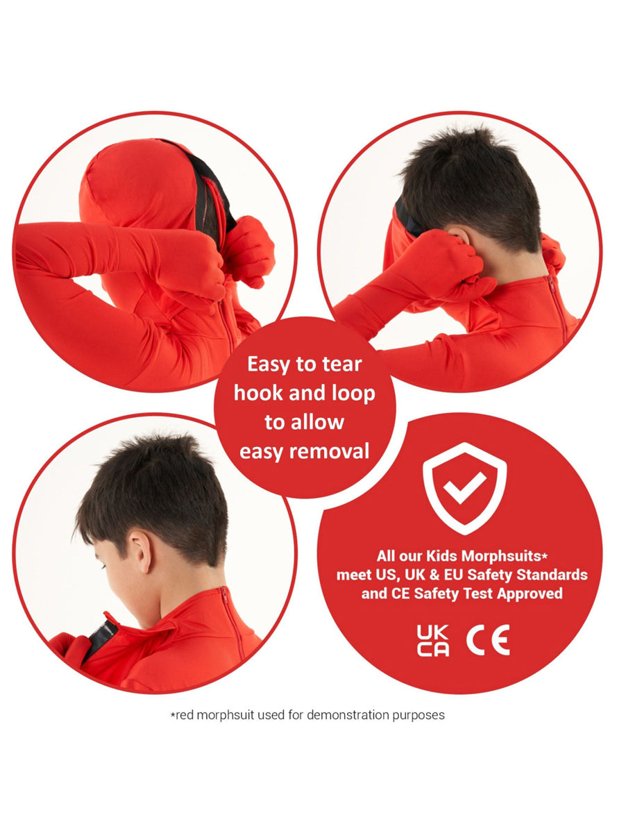 Slenderman Boys Morphsuit - Hood Details Image