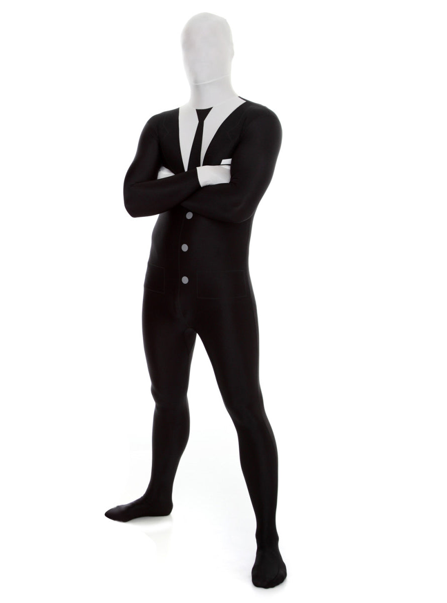 Plus Size Slenderman Mens Morphsuit - Alternate Image