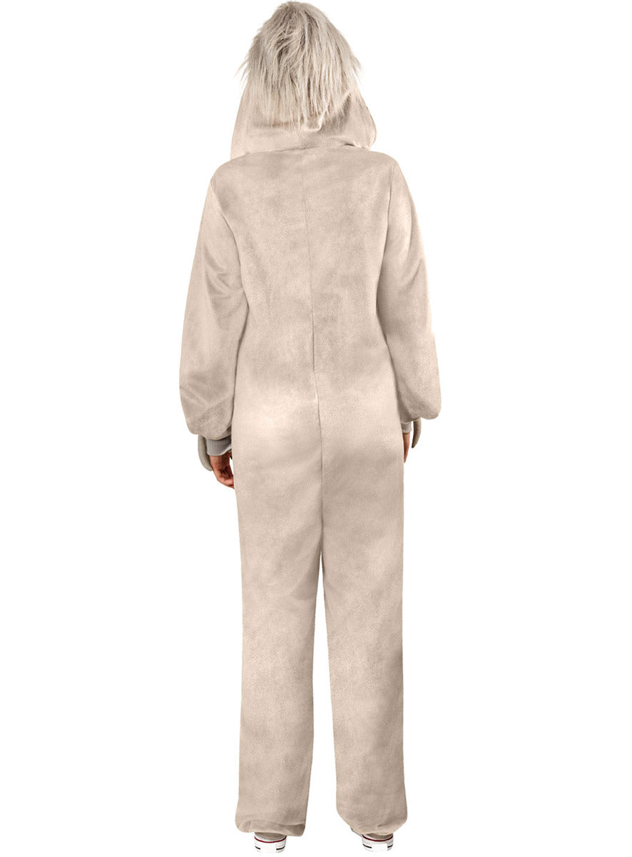 Back Image of Furry Sloth Womens Animal Costume Onesie