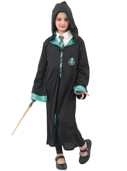 Main Image of Hooded Girls Magical Green House Robe Costume