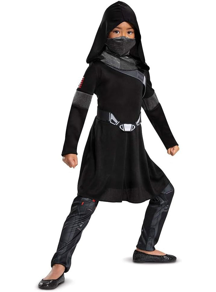 Snake Eyes Girls Classic Black Ninja Costume - Main Image