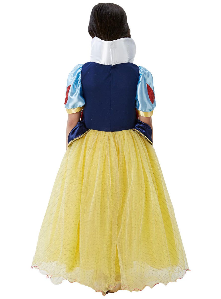 Premium Girls Snow White Disney Princess Costume - Back Image