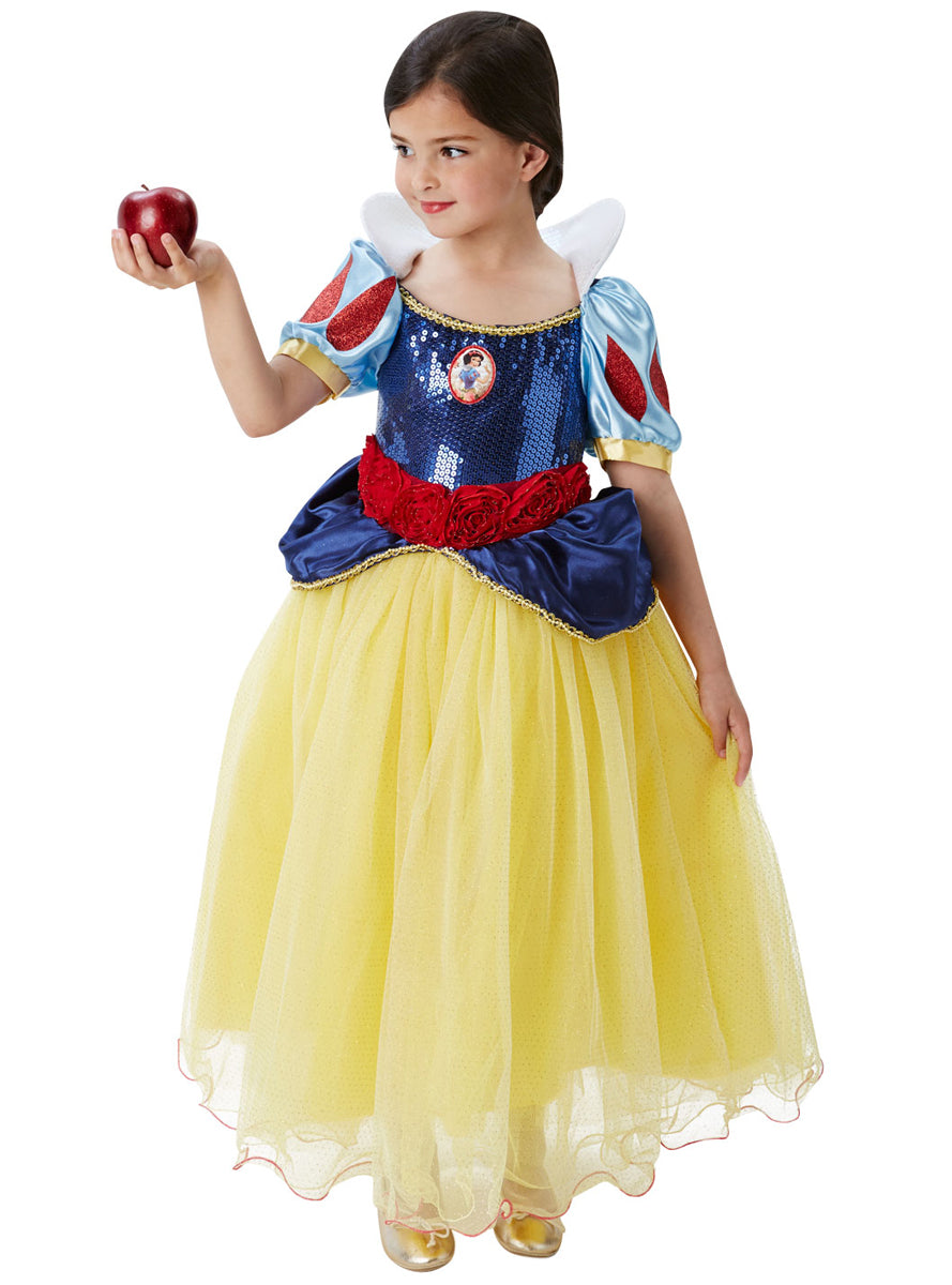 Premium Girls Snow White Disney Princess Costume - Alternative Image
