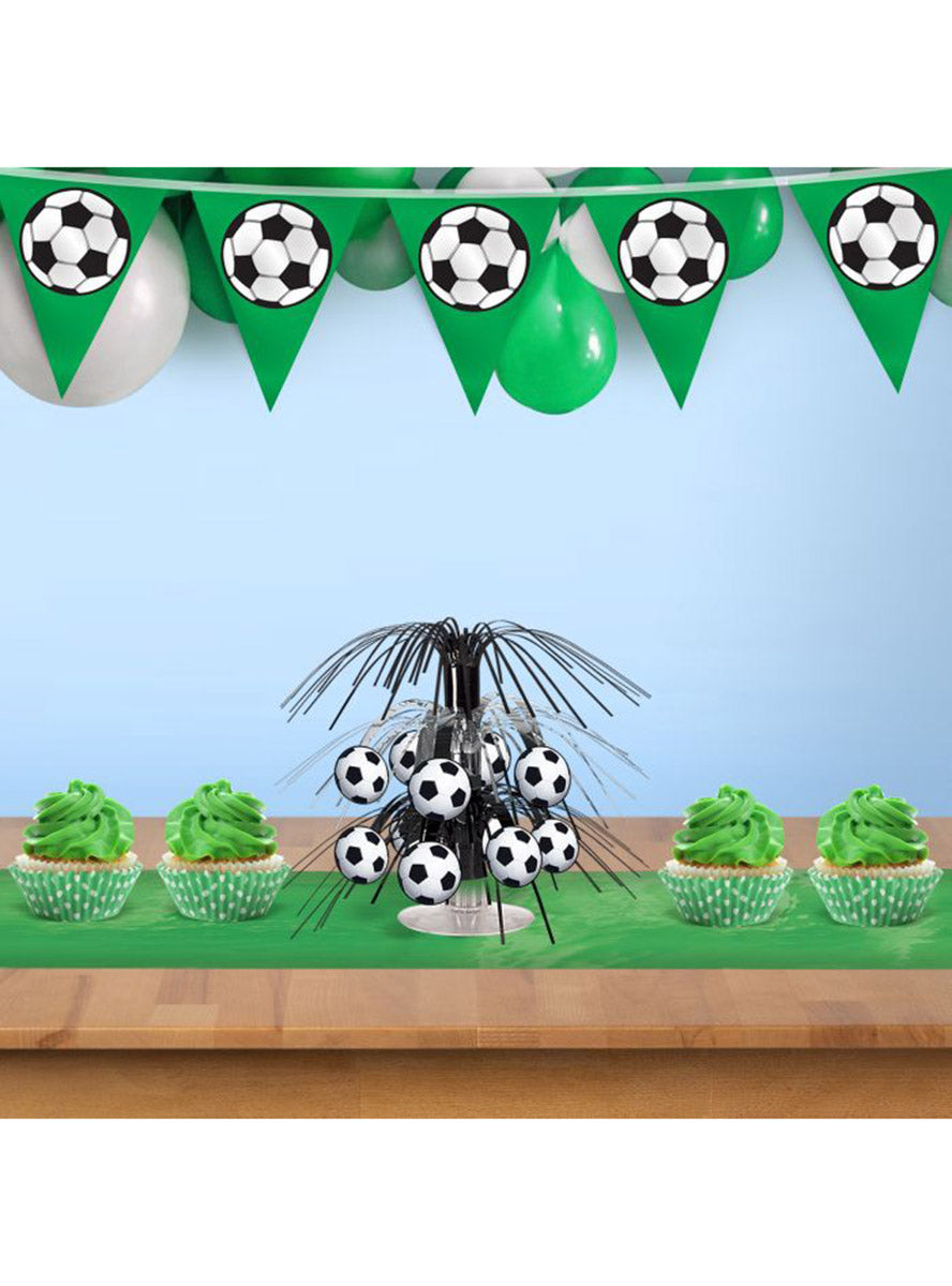 Soccer Ball 19cm Tinsel Table Centrepiece Decoration
