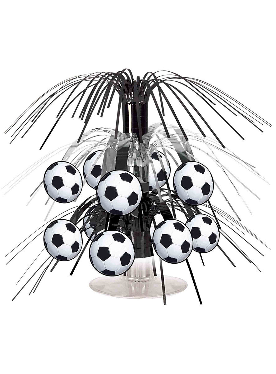 Soccer Ball 19cm Tinsel Table Centrepiece Decoration