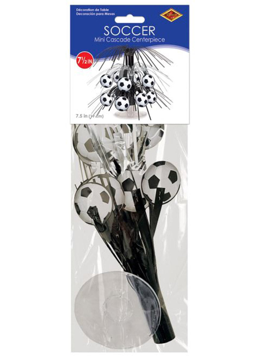 Soccer Ball 19cm Tinsel Table Centrepiece Decoration