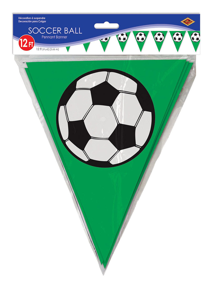 Soccer 366cm Green Pennant Flag Bunting