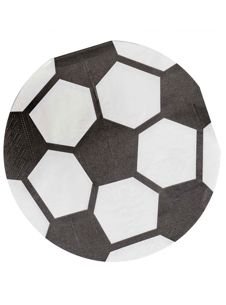 Soccer Kick Off Party 16 Pack Ball Shaped Napkins – Main Image