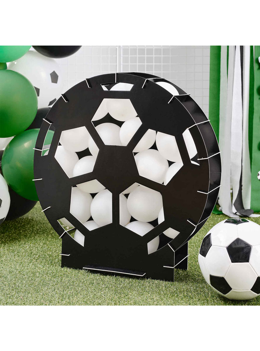 Soccer Kick Off Party Ball Shaped Balloon Mosaic Stand Kit – Lifestyle Image