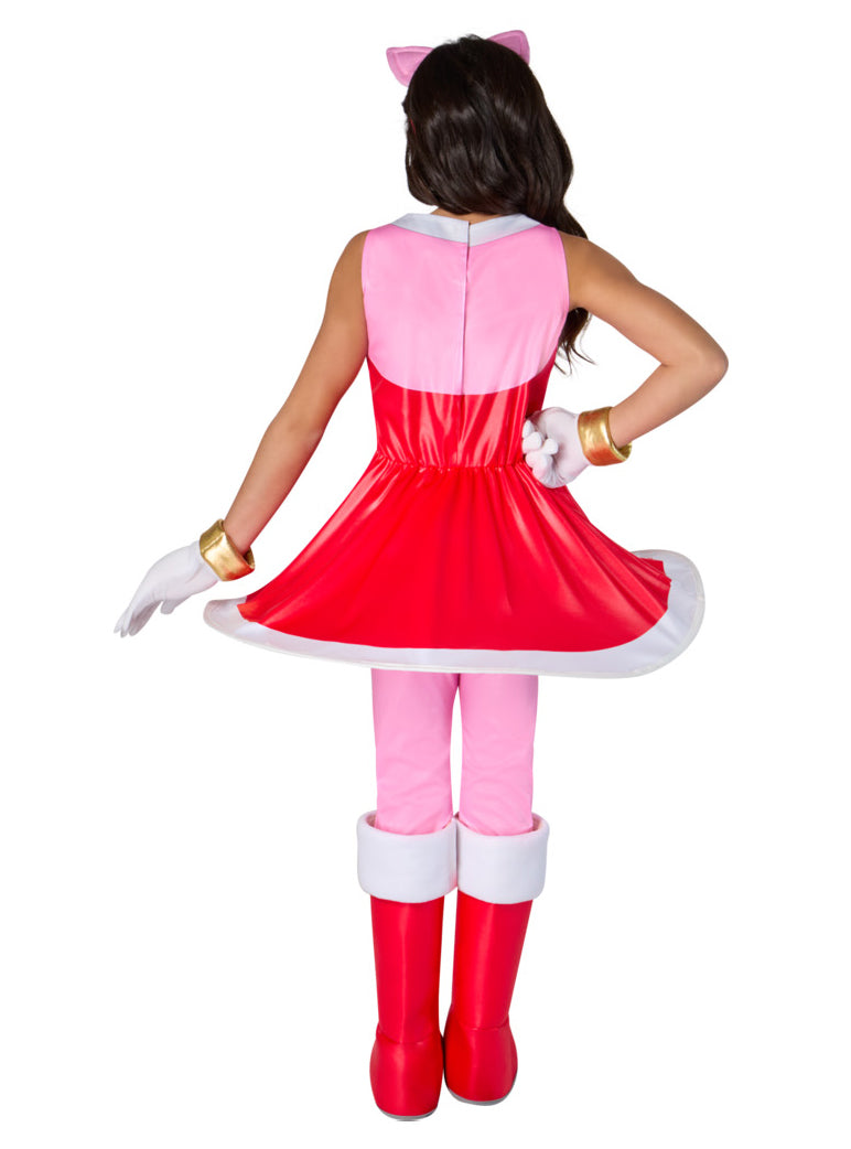 Amy Rose Girls Sonic Character Costume - Back Image