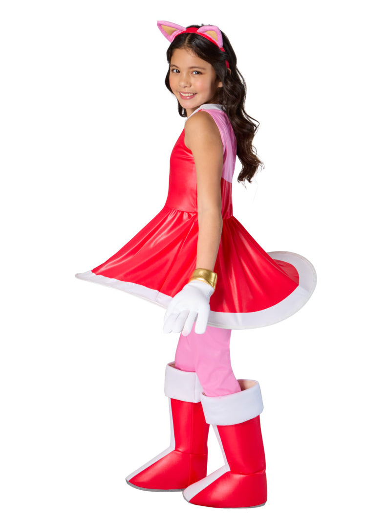 Amy Rose Girls Sonic Character Costume - Side Image