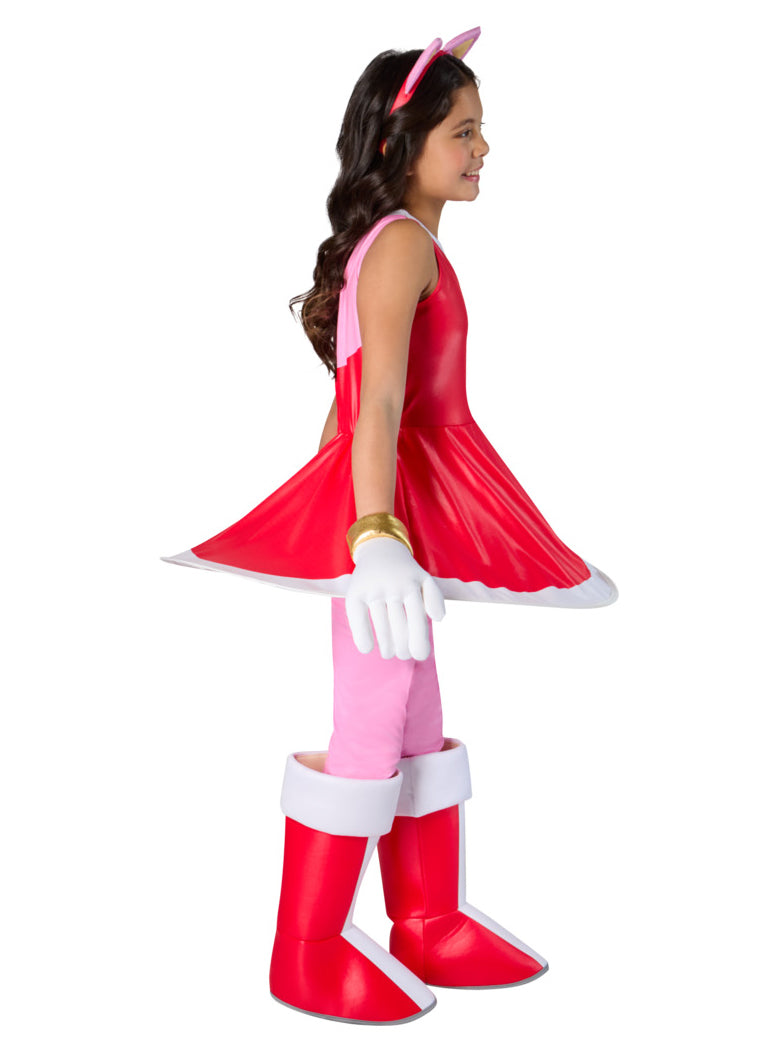 Amy Rose Girls Sonic Character Costume - Side Image 2