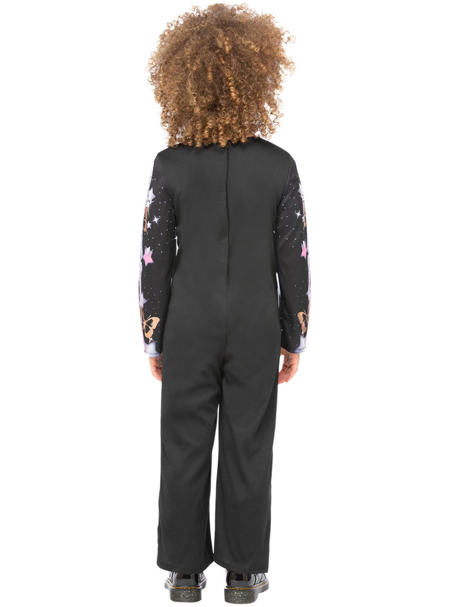girls pretty skeleton halloween onesie - back image