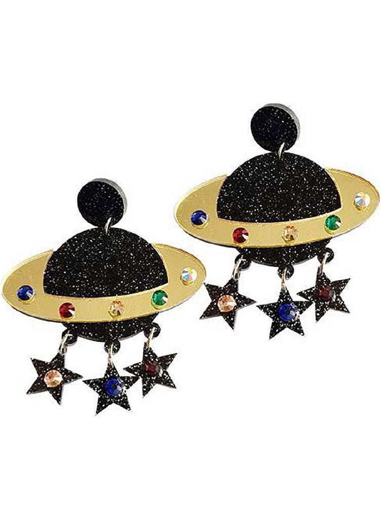 Image of Sparkly Space And Stars Costume Earrings