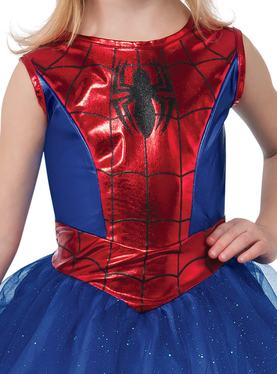 Deluxe Girls Spidergirl Marvel Superhero Tutu Costume - Close Image 2