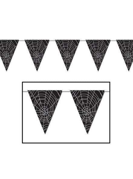 Halloween Spiderweb Print Flag Bunting 366cm - Main Image