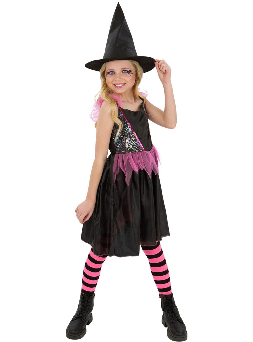 girls spider web witch costume dress - alternative image