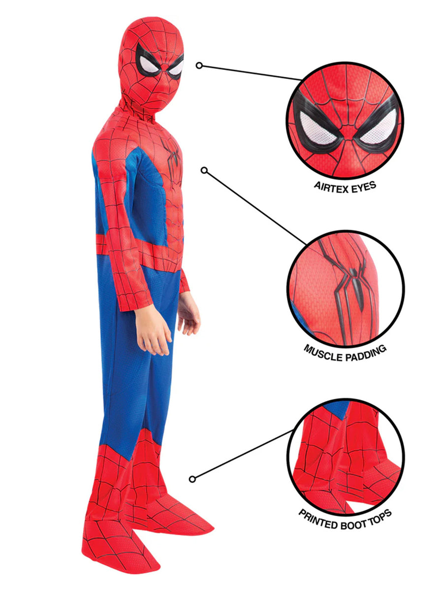 Spider-Man Brand New Day Deluxe Boys Muscle Chest Superhero Costume - Details Image 2