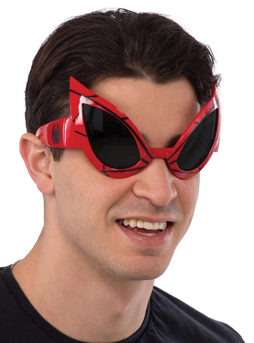 Red Spidermen Adults Superhero Costume Goggles - Main Image
