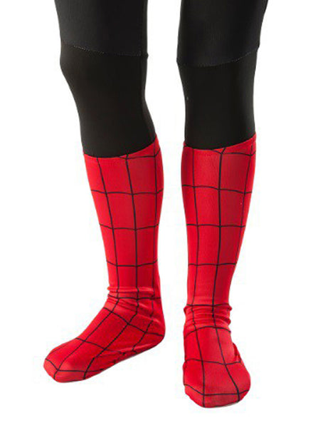 Red Kids Spiderman Costume Boot Covers - Main Image