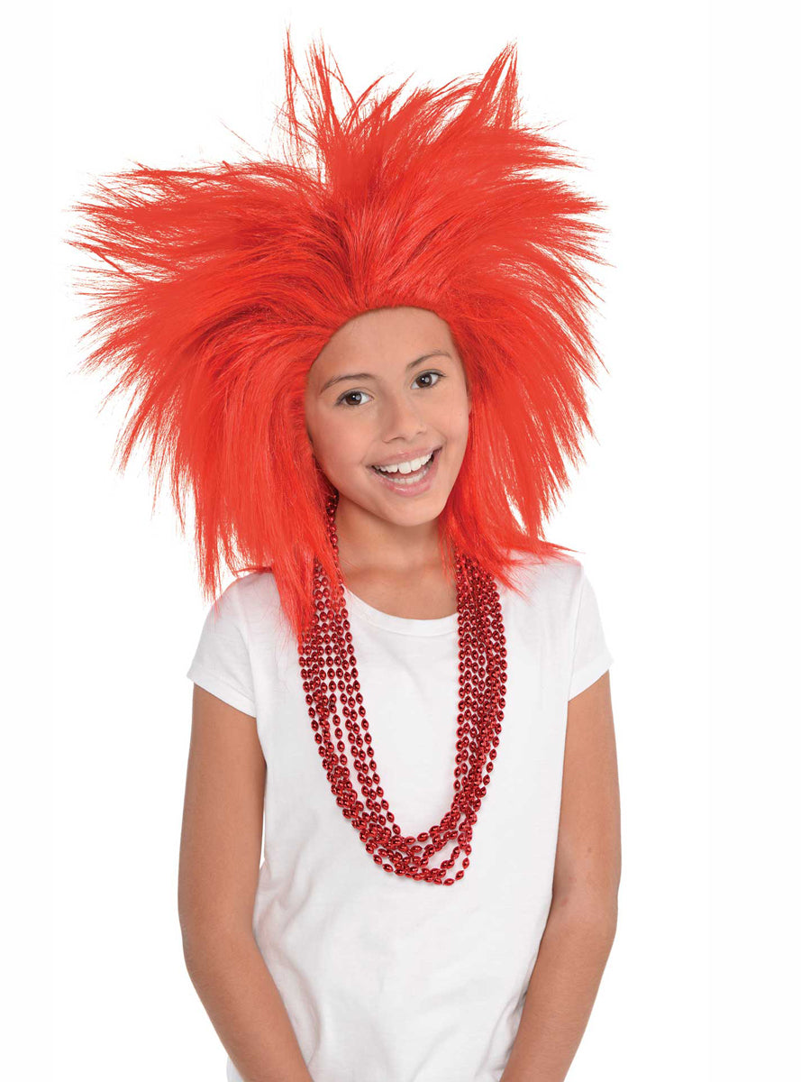 Spiked Red Crazy Costume Wig