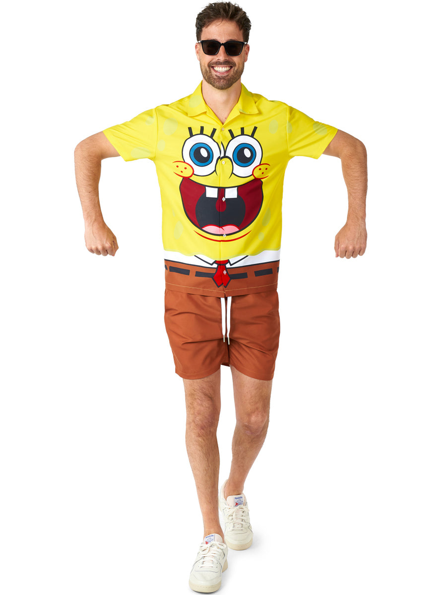 SpongeBob SquarePants Mens Short Sleeved Costume Suit - Alternative Image