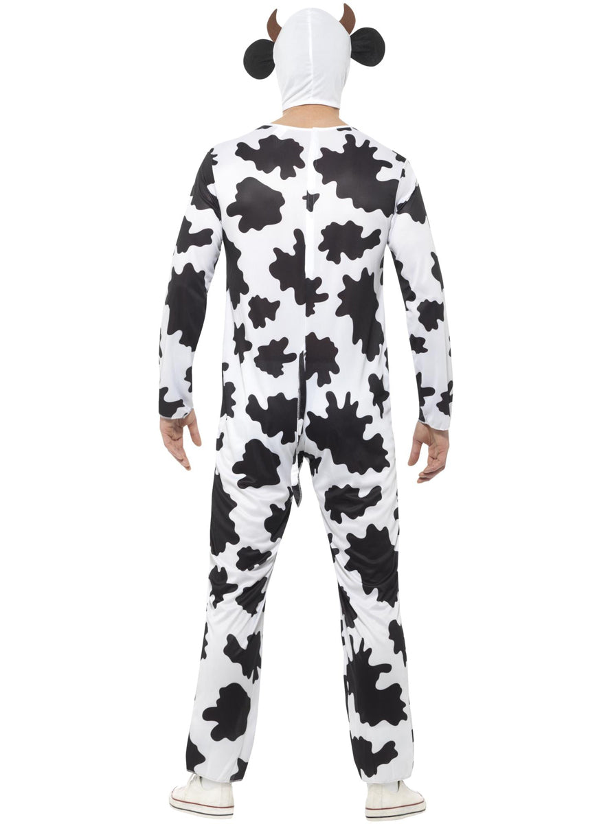 adults spotty cow costume onesie - back image