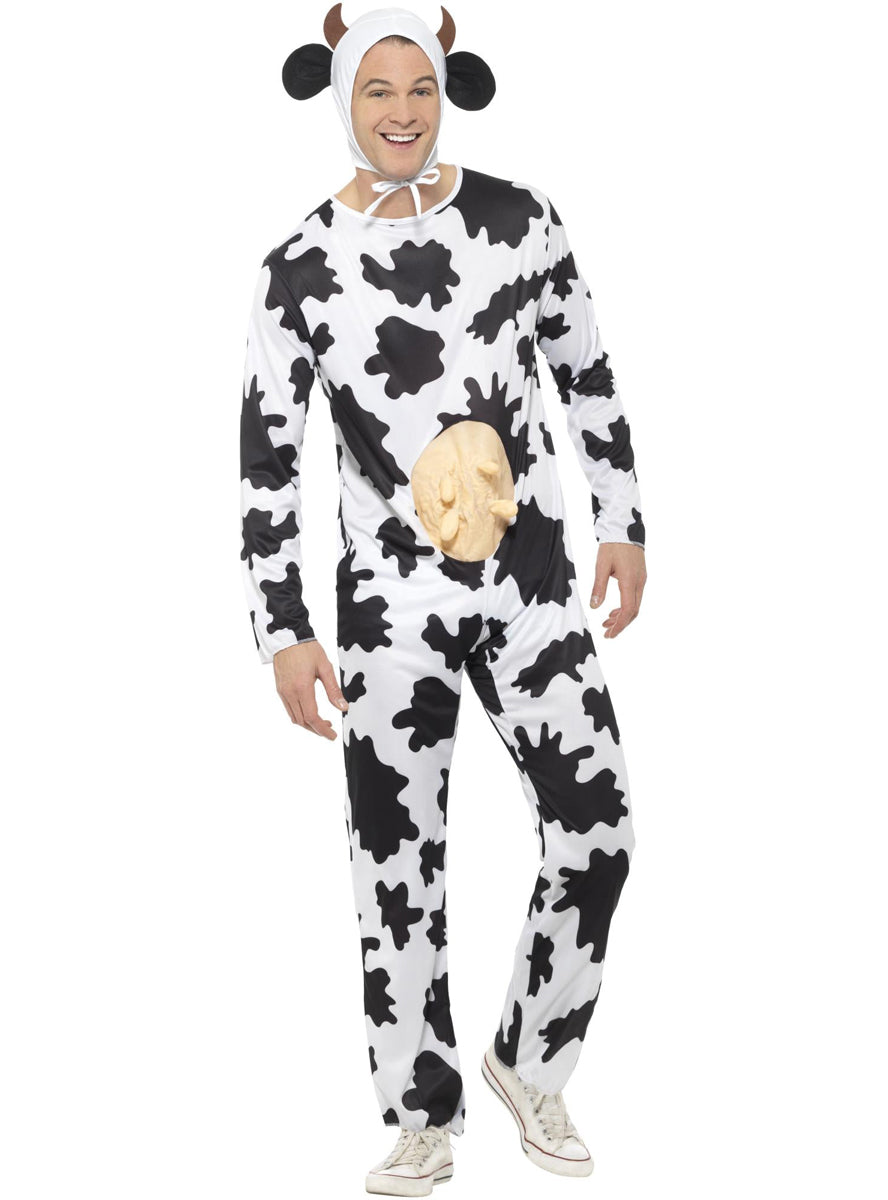 adults spotty cow costume onesie - Main image