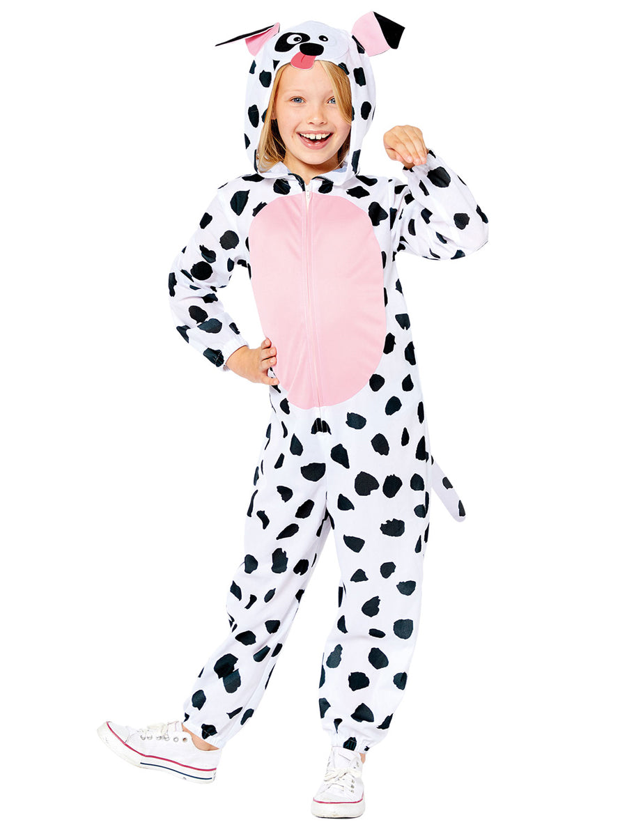Dalmatian Dog Kids Spotted Animal Onesie Costume - Alternate Image