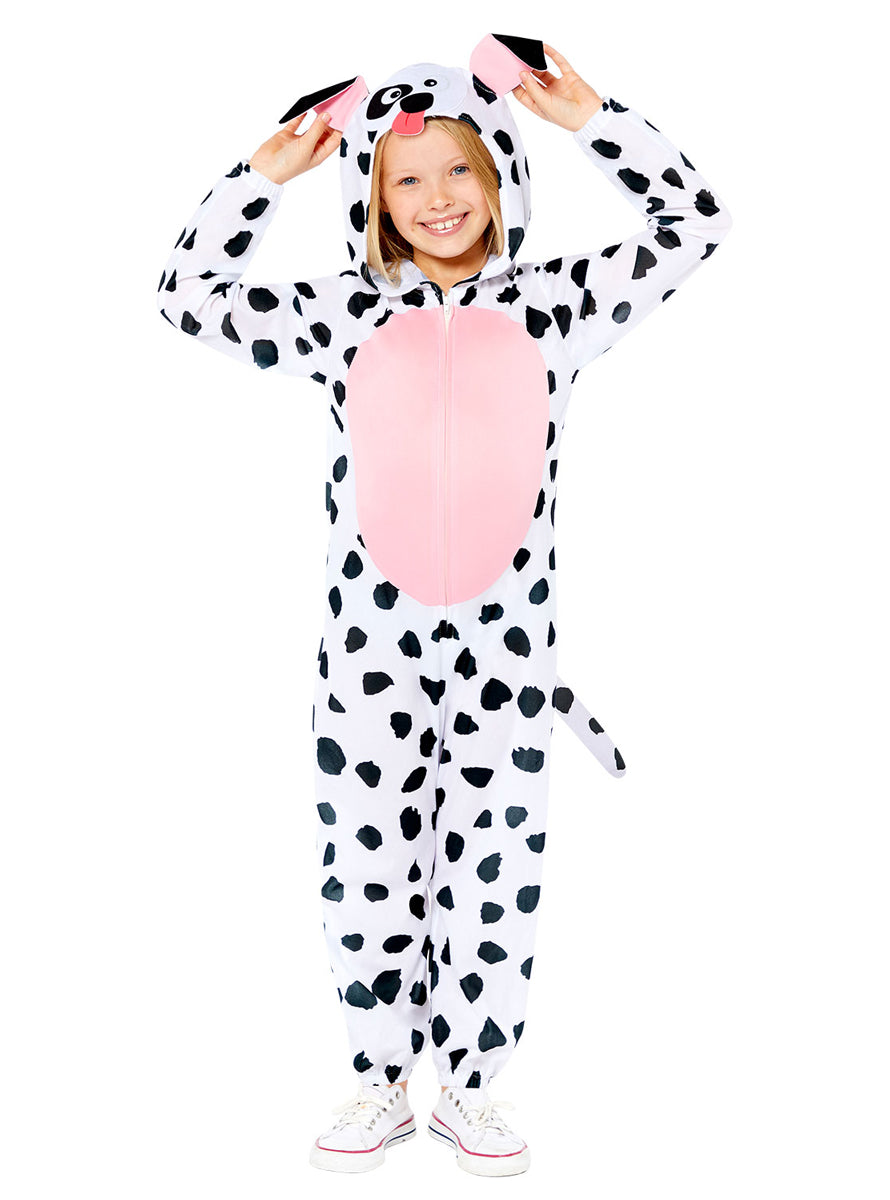 Dalmatian Dog Kids Spotted Animal Onesie Costume - Main Image