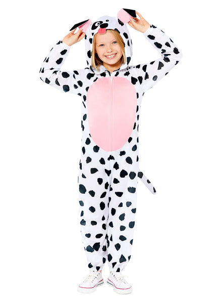 Dalmatian Dog Kids Spotted Animal Onesie Costume - Main Image