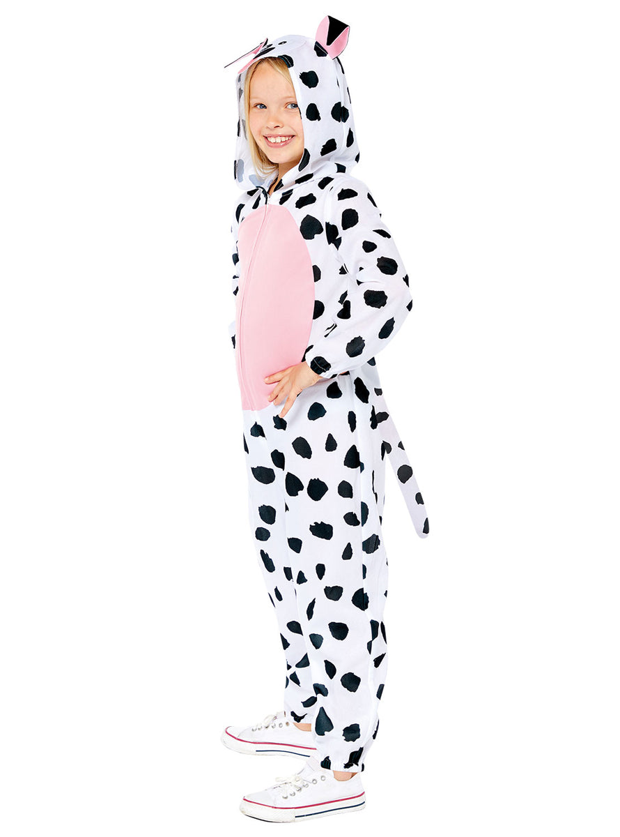 Dalmatian Dog Kids Spotted Animal Onesie Costume - Side Image
