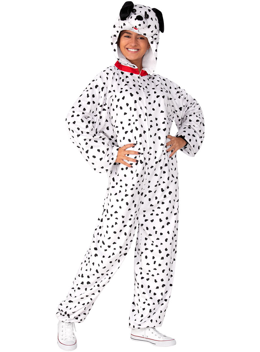 Furry Spotted Dalmatian Costume Womens Animal Onesie