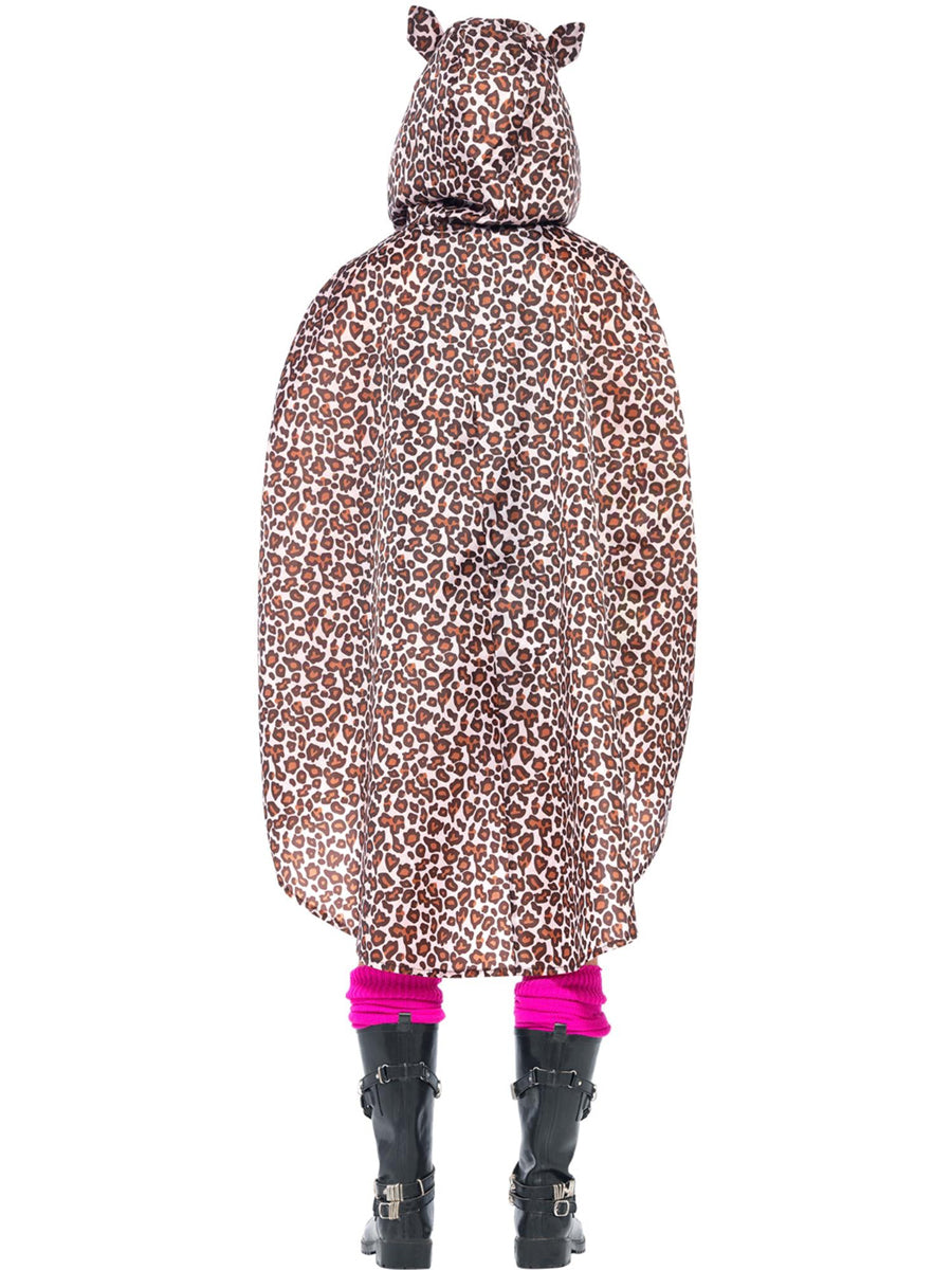 Leopard Poncho Womens Costume - Back Image