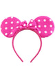 Image of Spotted Mouse Pink Costume Ears Headband With Bow
